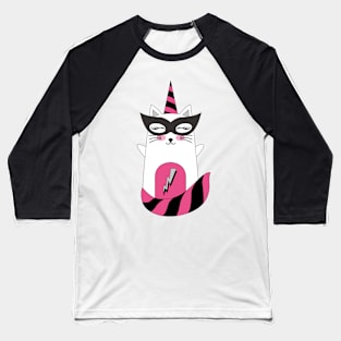 Cat Superhero Baseball T-Shirt